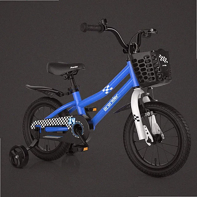 14 Inch Kid’s Bike w/Removable Training Wheels & Basket for 3-5 Years Old Blue