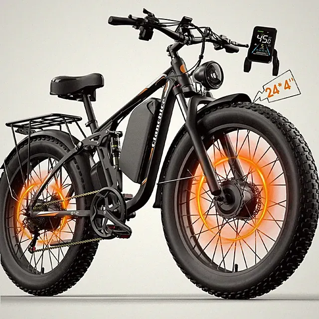 24"Electric Bike Dual Motor 5000W 52V 34AH Ebike 45MPH Electric Bicycle